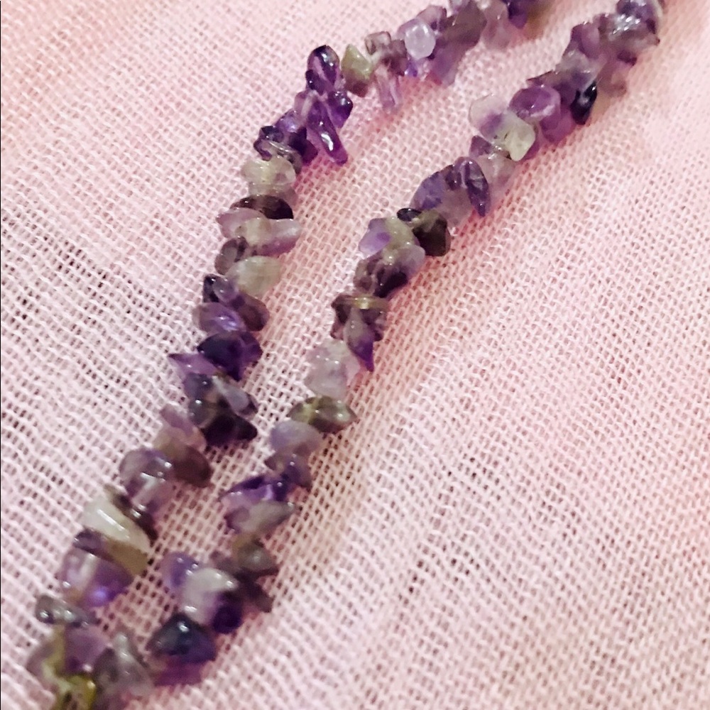 Amethyst Gemstone Chip Necklace - image 2